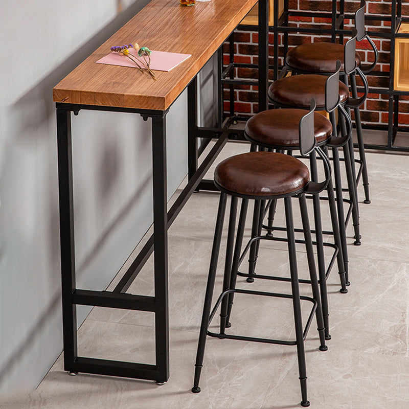 Contemporary Style Counter Stool Living Room Bar Stool with Metal Base