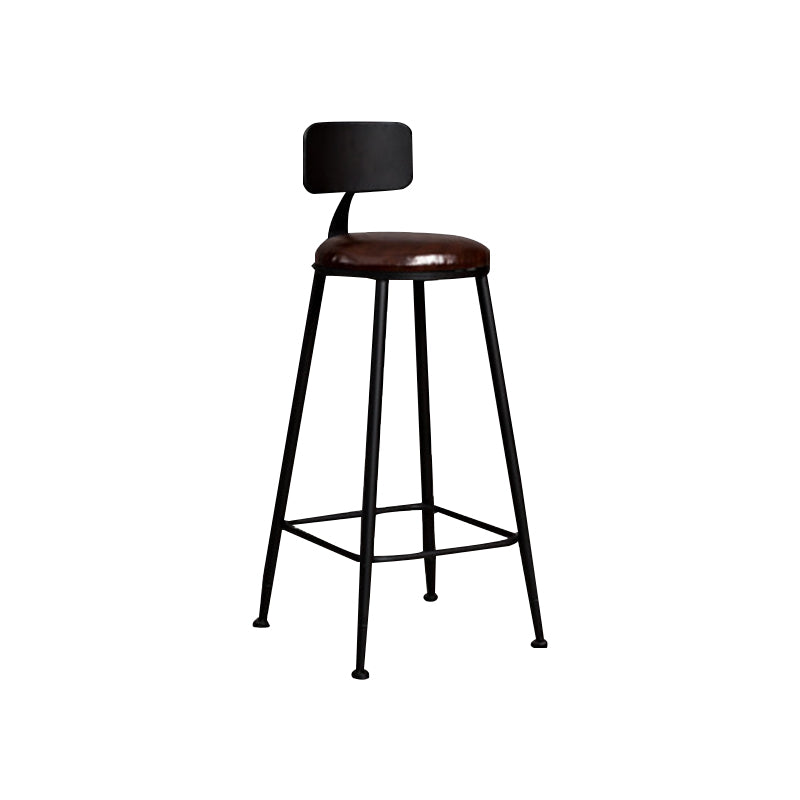 Contemporary Style Counter Stool Living Room Bar Stool with Metal Base