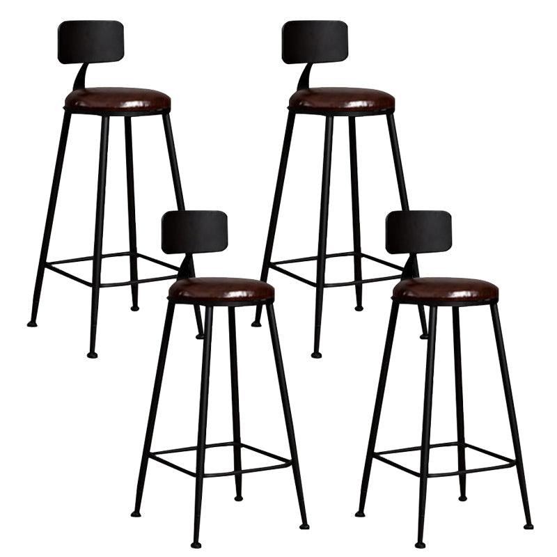 Contemporary Style Counter Stool Living Room Bar Stool with Metal Base