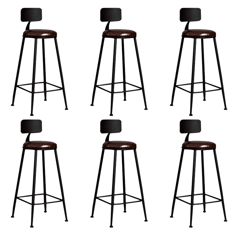 Contemporary Style Counter Stool Living Room Bar Stool with Metal Base