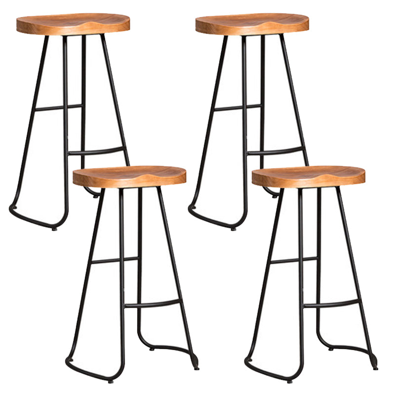 Contemporary Style Counter Stool Living Room Bar Stool with Metal Base