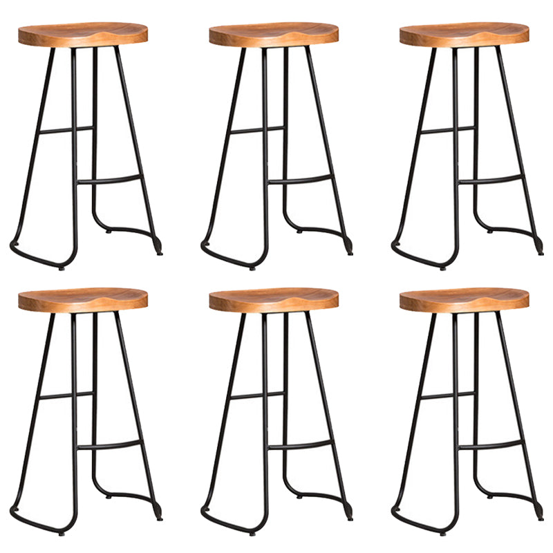 Contemporary Style Counter Stool Living Room Bar Stool with Metal Base
