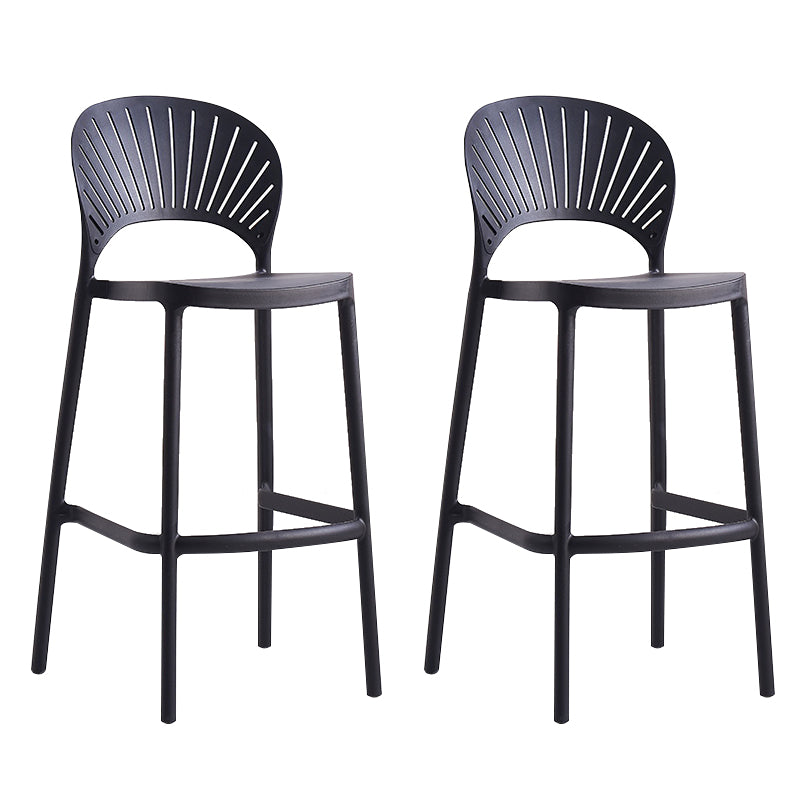 Backrest Counter High Stool Plastic Industrial Armless Cafe Bar Stool