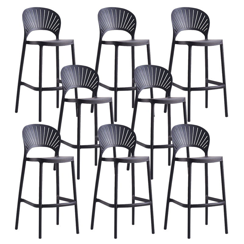 Backrest Counter High Stool Plastic Industrial Armless Cafe Bar Stool