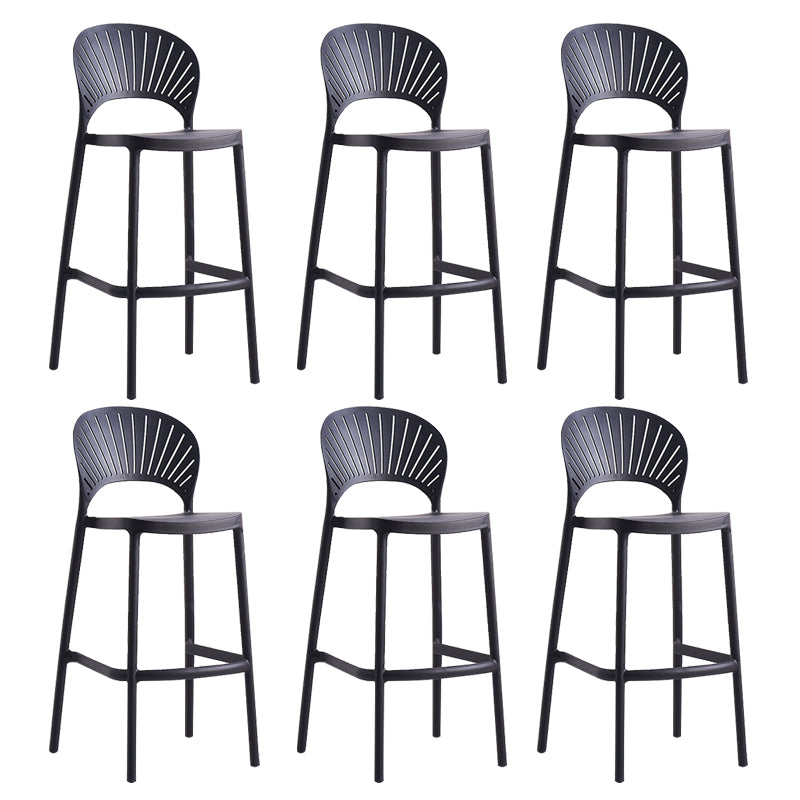 Backrest Counter High Stool Plastic Industrial Armless Cafe Bar Stool