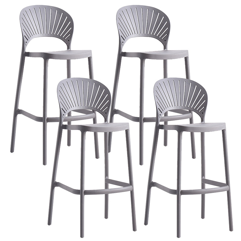 Backrest Counter High Stool Plastic Industrial Armless Cafe Bar Stool