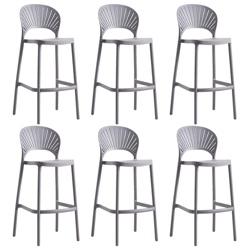 Backrest Counter High Stool Plastic Industrial Armless Cafe Bar Stool