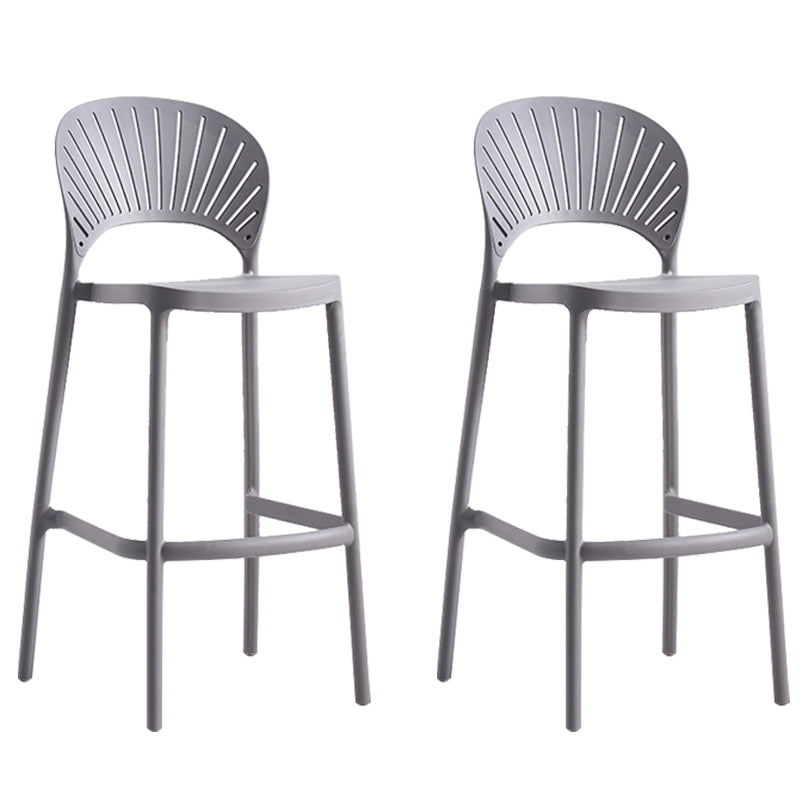 Backrest Counter High Stool Plastic Industrial Armless Cafe Bar Stool