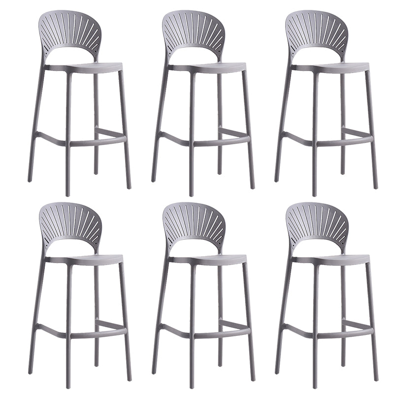 Backrest Counter High Stool Plastic Industrial Armless Cafe Bar Stool
