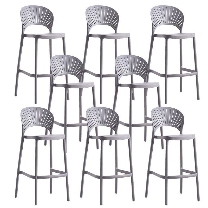 Backrest Counter High Stool Plastic Industrial Armless Cafe Bar Stool