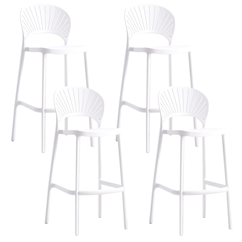 Backrest Counter High Stool Plastic Industrial Armless Cafe Bar Stool
