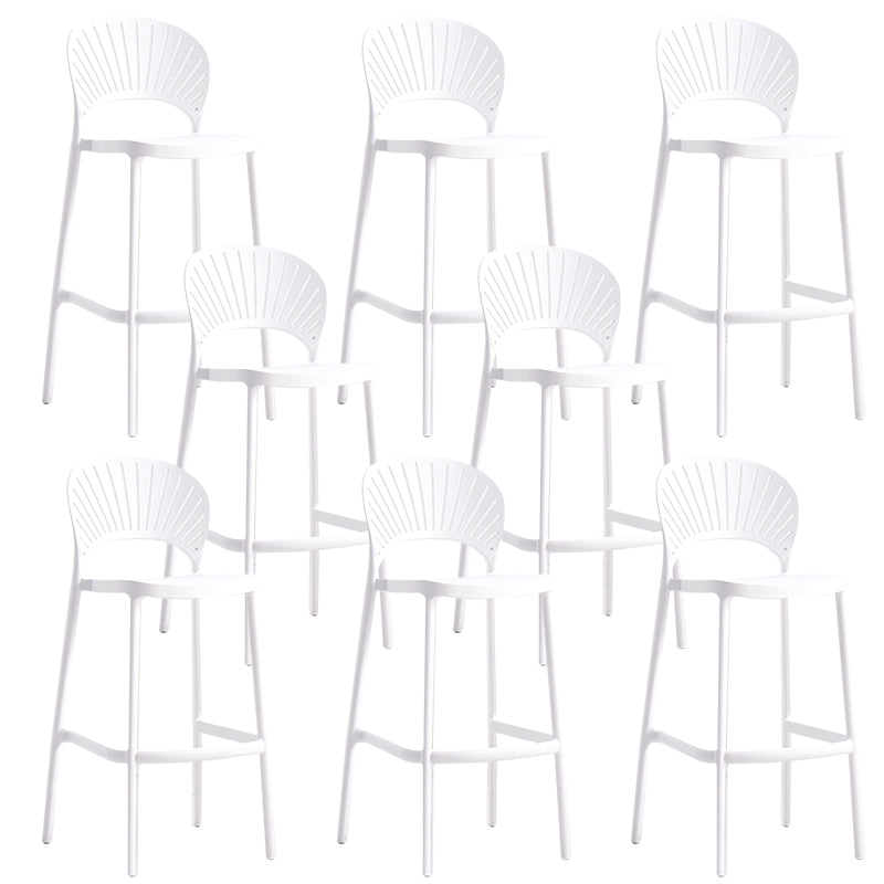 Backrest Counter High Stool Plastic Industrial Armless Cafe Bar Stool