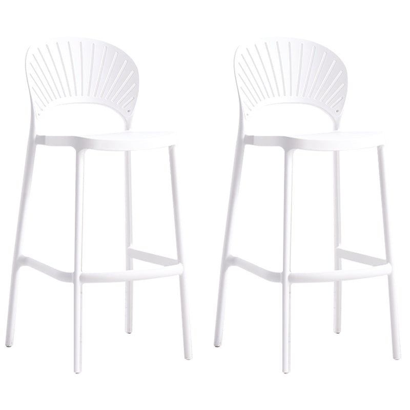 Backrest Counter High Stool Plastic Industrial Armless Cafe Bar Stool