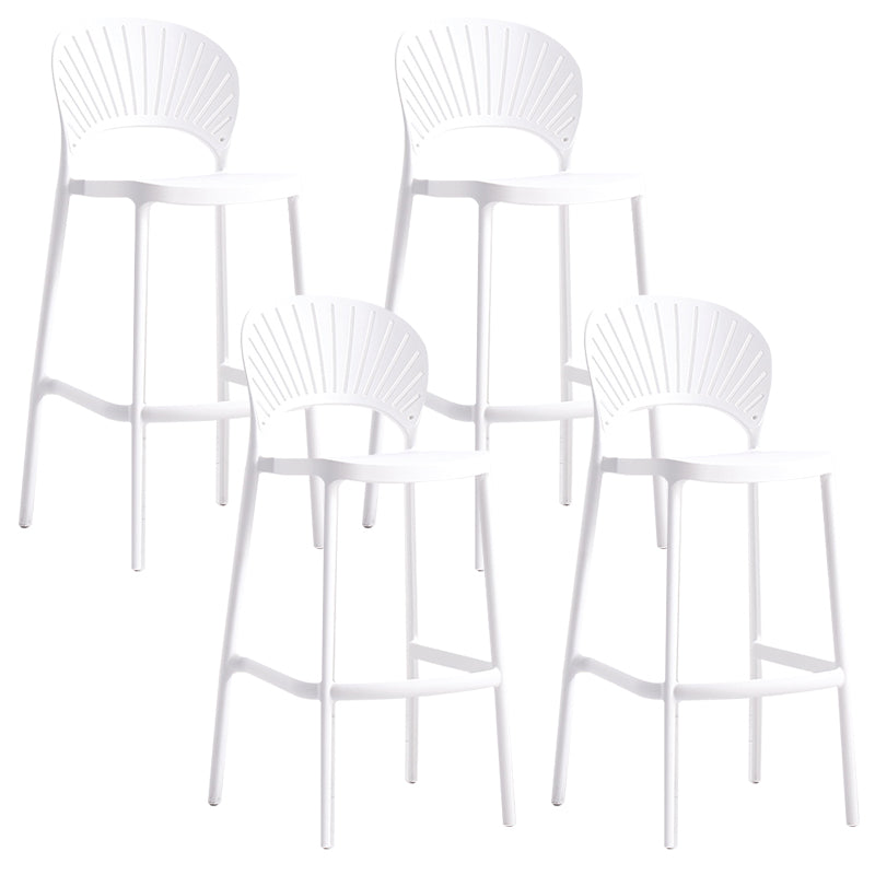 Backrest Counter High Stool Plastic Industrial Armless Cafe Bar Stool