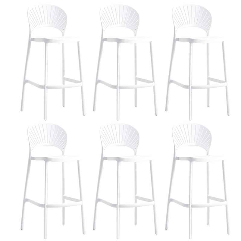 Backrest Counter High Stool Plastic Industrial Armless Cafe Bar Stool
