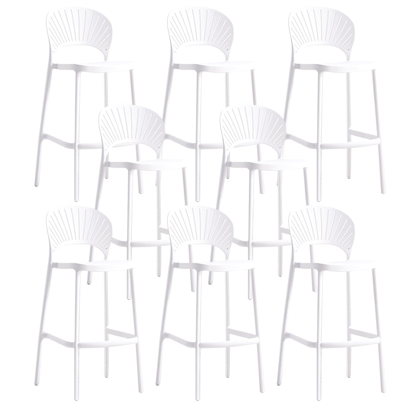 Backrest Counter High Stool Plastic Industrial Armless Cafe Bar Stool