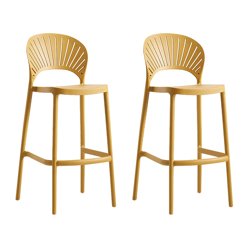 Backrest Counter High Stool Plastic Industrial Armless Cafe Bar Stool