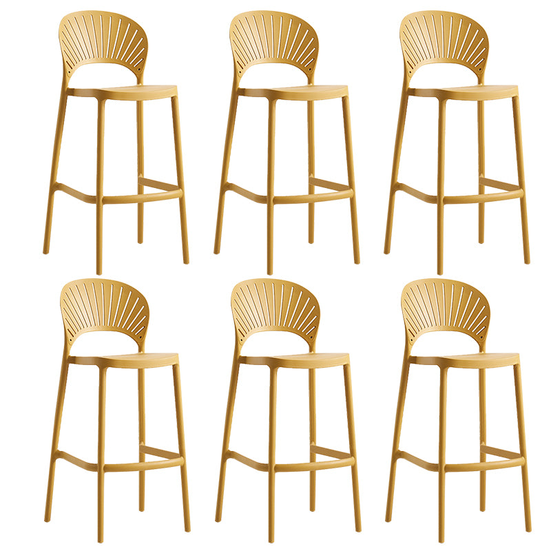 Backrest Counter High Stool Plastic Industrial Armless Cafe Bar Stool