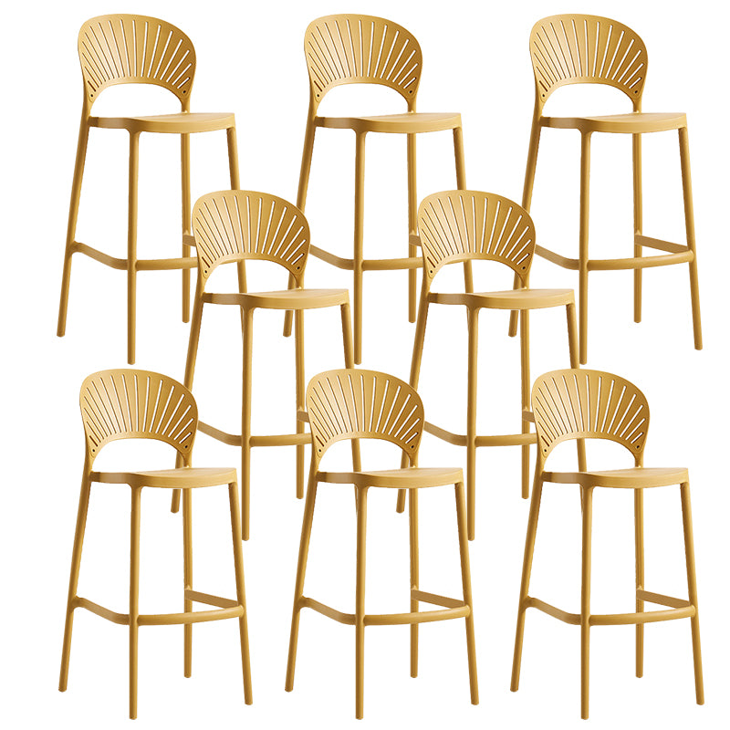 Backrest Counter High Stool Plastic Industrial Armless Cafe Bar Stool