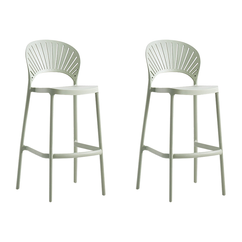 Backrest Counter High Stool Plastic Industrial Armless Cafe Bar Stool