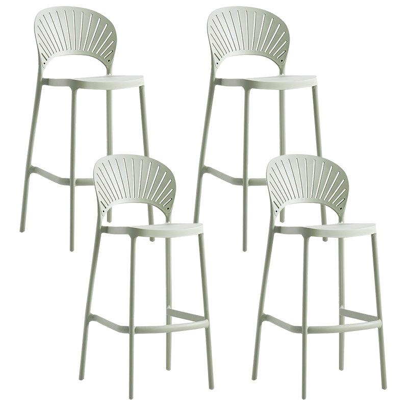 Backrest Counter High Stool Plastic Industrial Armless Cafe Bar Stool