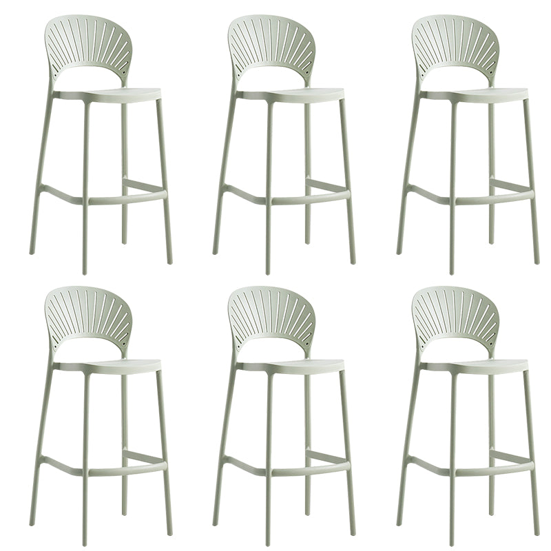 Backrest Counter High Stool Plastic Industrial Armless Cafe Bar Stool
