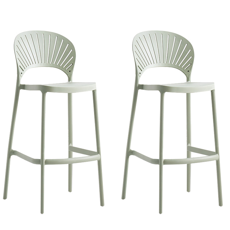 Backrest Counter High Stool Plastic Industrial Armless Cafe Bar Stool