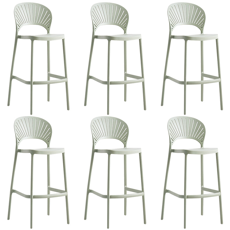 Backrest Counter High Stool Plastic Industrial Armless Cafe Bar Stool