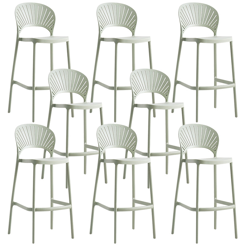 Backrest Counter High Stool Plastic Industrial Armless Cafe Bar Stool