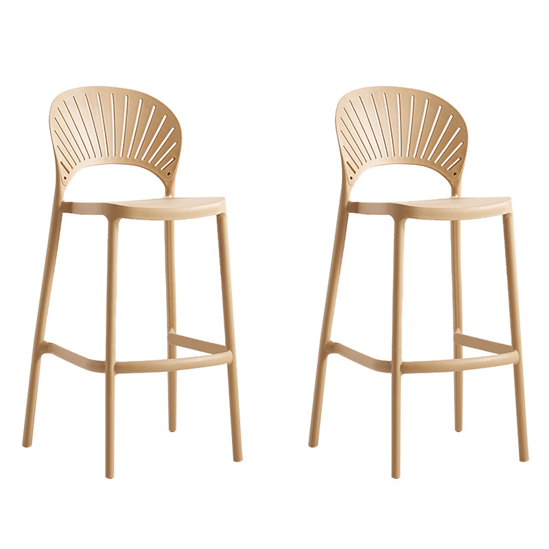 Backrest Counter High Stool Plastic Industrial Armless Cafe Bar Stool