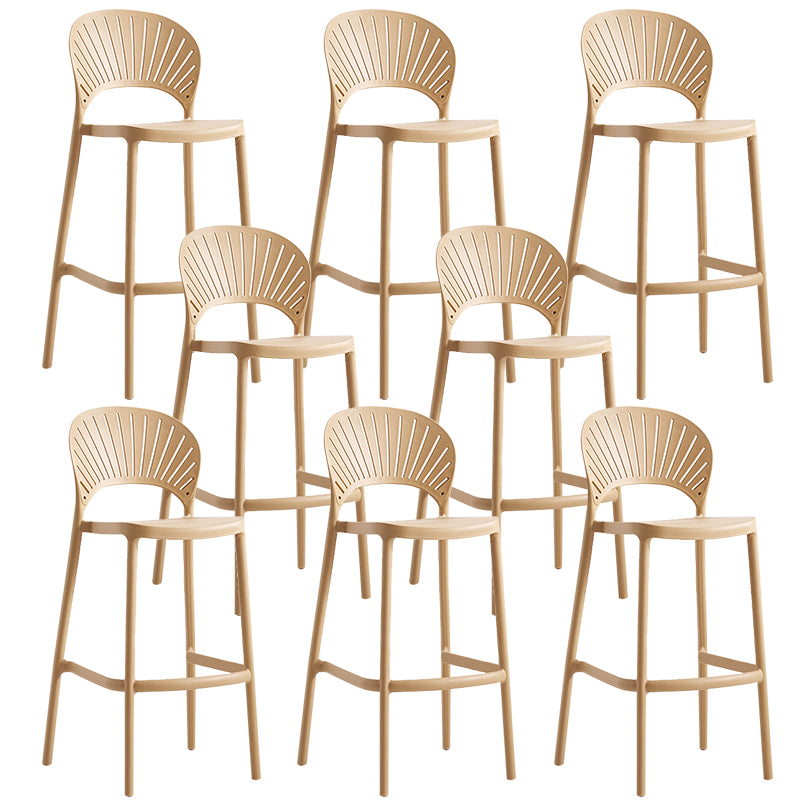 Backrest Counter High Stool Plastic Industrial Armless Cafe Bar Stool