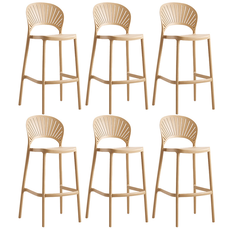 Backrest Counter High Stool Plastic Industrial Armless Cafe Bar Stool