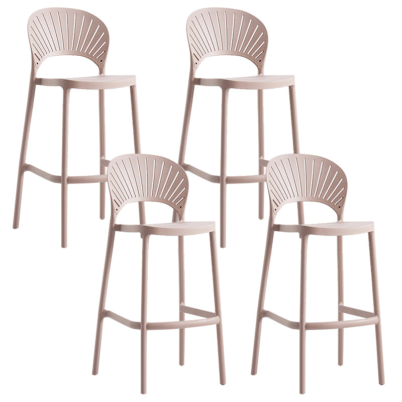 Backrest Counter High Stool Plastic Industrial Armless Cafe Bar Stool