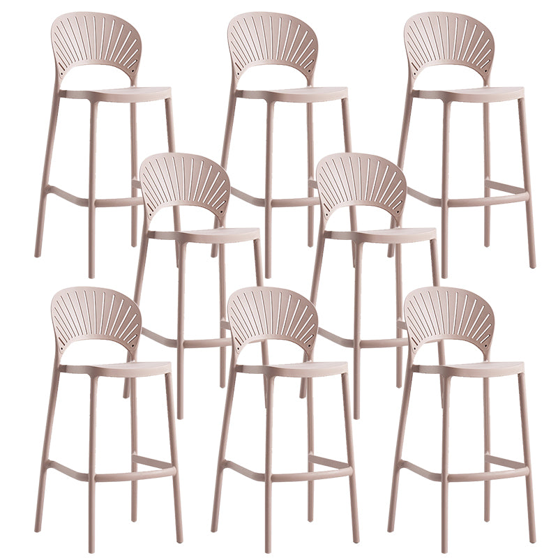 Backrest Counter High Stool Plastic Industrial Armless Cafe Bar Stool
