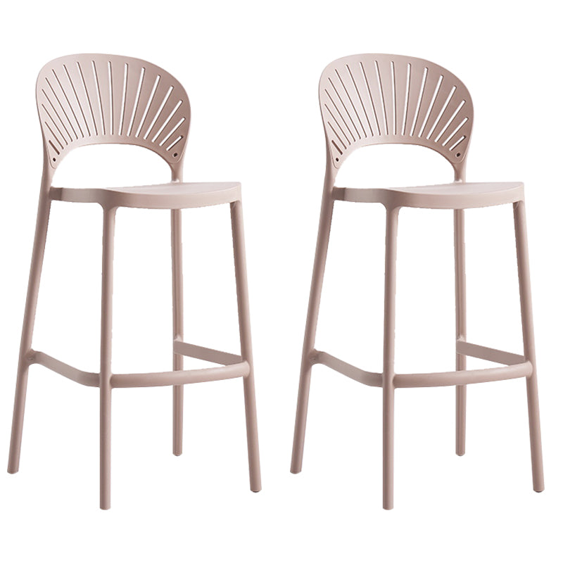Backrest Counter High Stool Plastic Industrial Armless Cafe Bar Stool