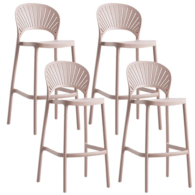 Backrest Counter High Stool Plastic Industrial Armless Cafe Bar Stool