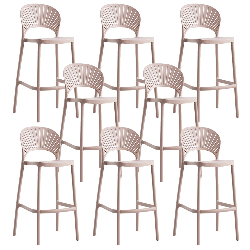 Backrest Counter High Stool Plastic Industrial Armless Cafe Bar Stool