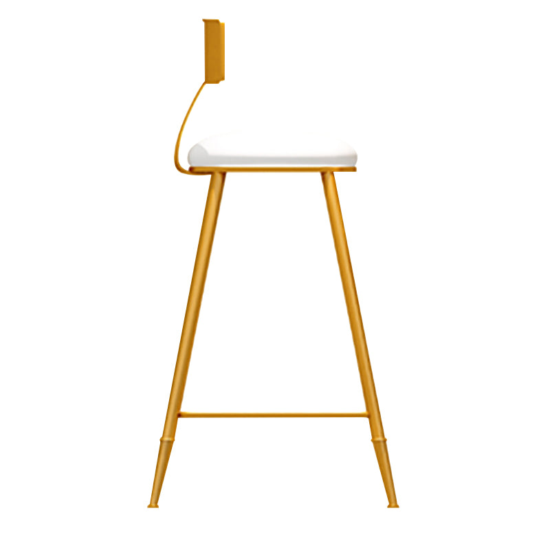 Faux Leather Armless Counter Stool Glam Style Round Low Back Bar Stool