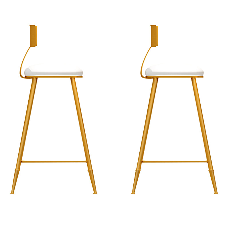 Faux Leather Armless Counter Stool Glam Style Round Low Back Bar Stool