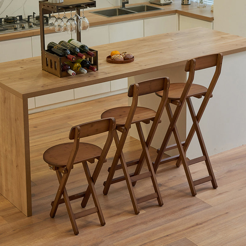 Contemporary Wooden Counter Height Stools Folding Height Bar Stool