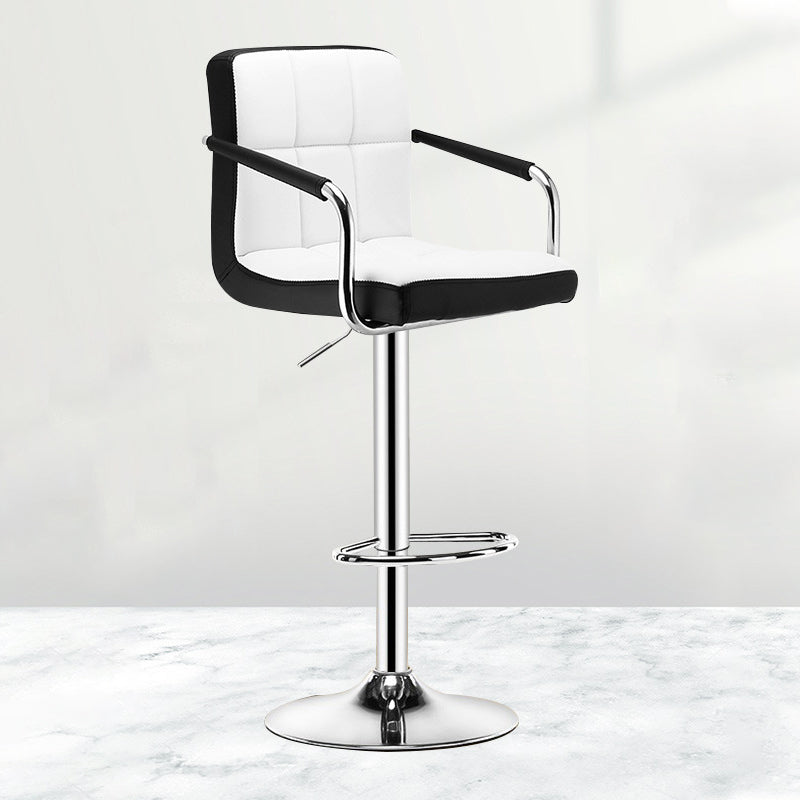 Contemporary Leather Counter Height Stools Adjustable Height Bar Stool