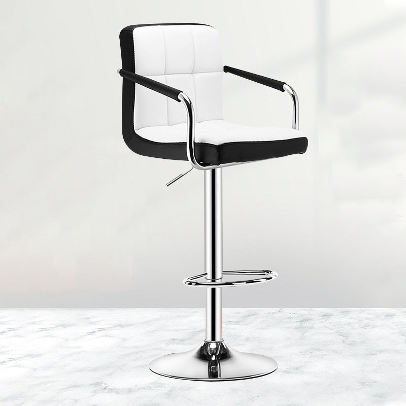 Contemporary Leather Counter Height Stools Adjustable Height Bar Stool