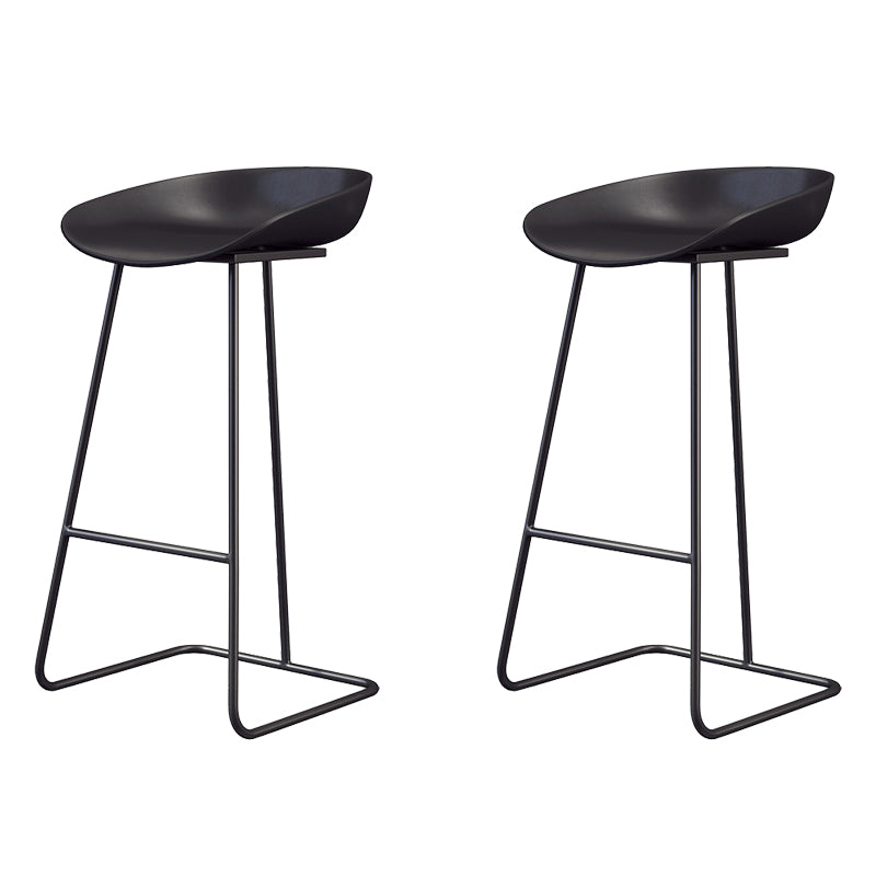 Glam Style Plastic Counter Stool Counter Height Bucket Bar Stool