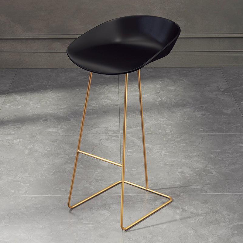 Glam Style Plastic Counter Stool Counter Height Bucket Bar Stool