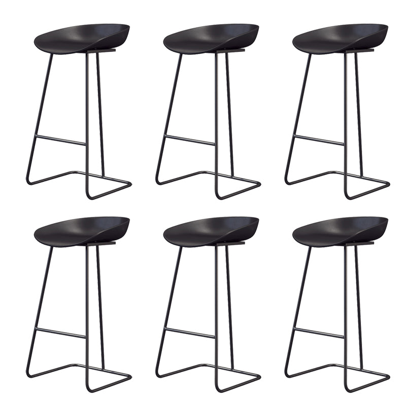 Glam Style Plastic Counter Stool Counter Height Bucket Bar Stool