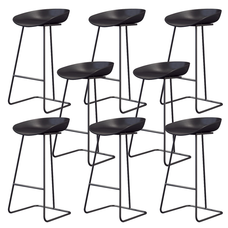Glam Style Plastic Counter Stool Counter Height Bucket Bar Stool