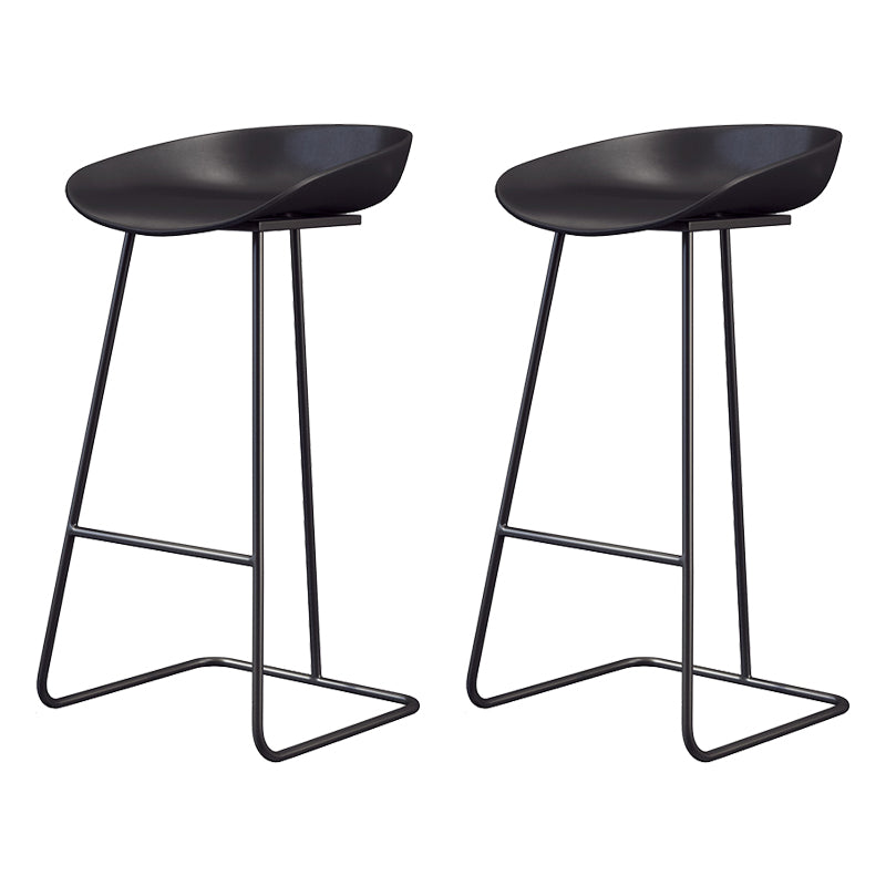 Glam Style Plastic Counter Stool Counter Height Bucket Bar Stool