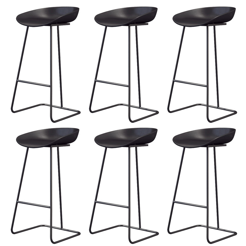 Glam Style Plastic Counter Stool Counter Height Bucket Bar Stool