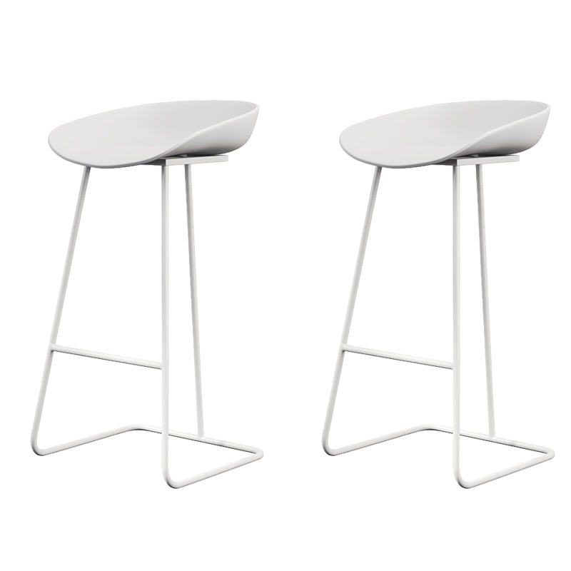 Glam Style Plastic Counter Stool Counter Height Bucket Bar Stool