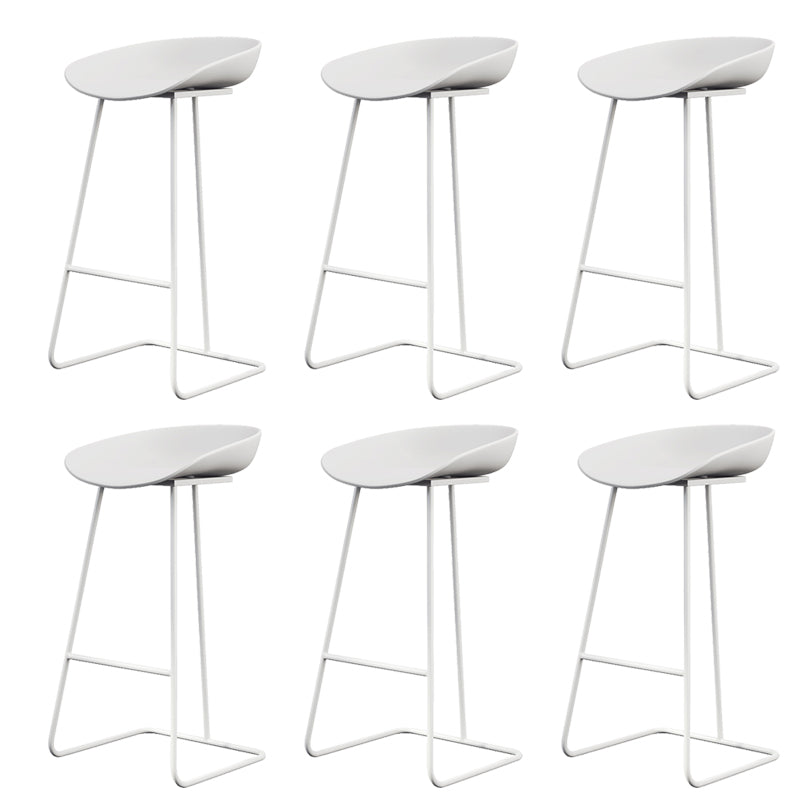 Glam Style Plastic Counter Stool Counter Height Bucket Bar Stool